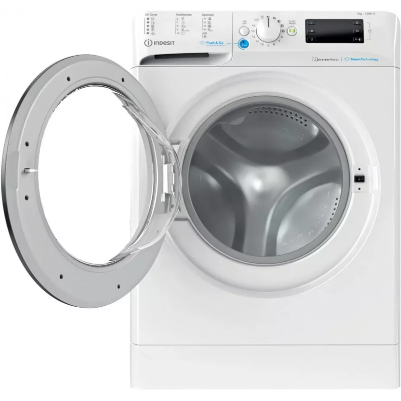 INDESIT | Lavadora | BWSE 71295X WBV EU | Clase de eficiencia energética B | Carga frontal | Capacidad de lavado 7 kg | 1200 rpm | Fondo 43,5 cm | Ancho 59,5 cm | Pantalla | Gran esfera
