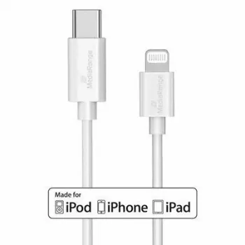 Cable USB MediaRange MRCS215 1 m USB C USB C/Lightning Blanco
