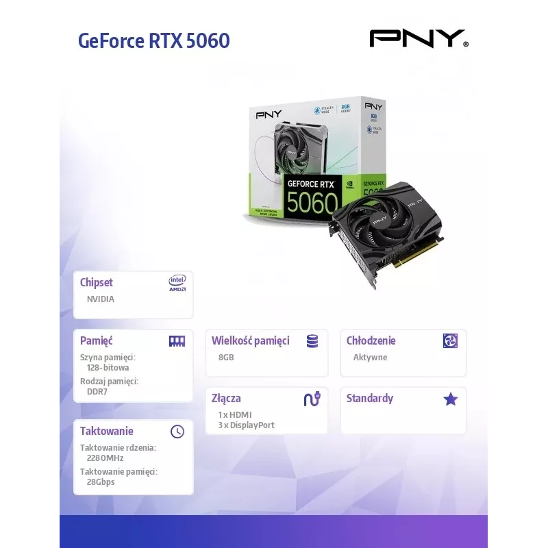 Tarjeta gráfica PNY GeForce RTX 5060 8GB