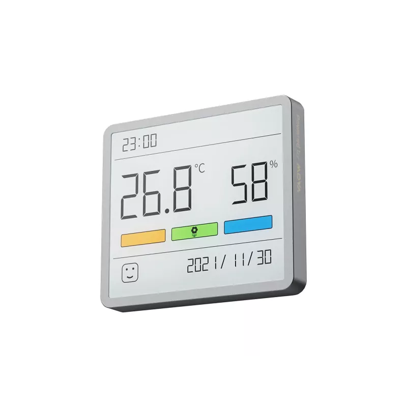 Higrómetro, termómetro y reloj combinados MOVA MTHM01 – unidad interior digital para medir la humedad relativa y la temperatura, compacta para escritorio, estantería o pared