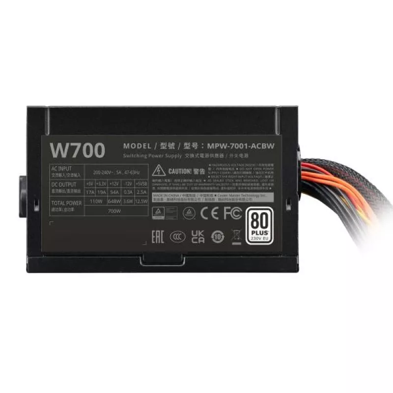 Fuente de alimentación Elite NEX White 700W 80+ Negro Cable de malla