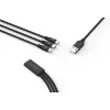 Cable de carga y datos USB 3 en 1 Devia Kintone Series — Lightning, Micro-USB, USB-C, 1,2 m, negro