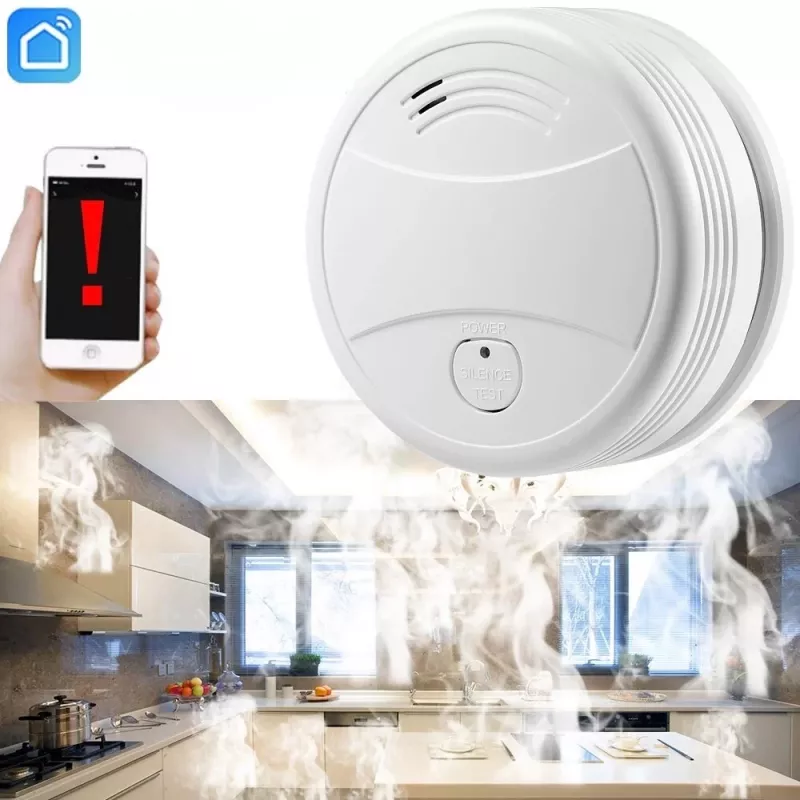 Detector de humo Spring 0 WLAN fotoeléctrico blanco