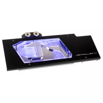 Bloque de agua para GPU de cobertura completa Watercool Heatkiller IV para Radeon RX 5700 / XT, acrílico + níquel, RGB, negro