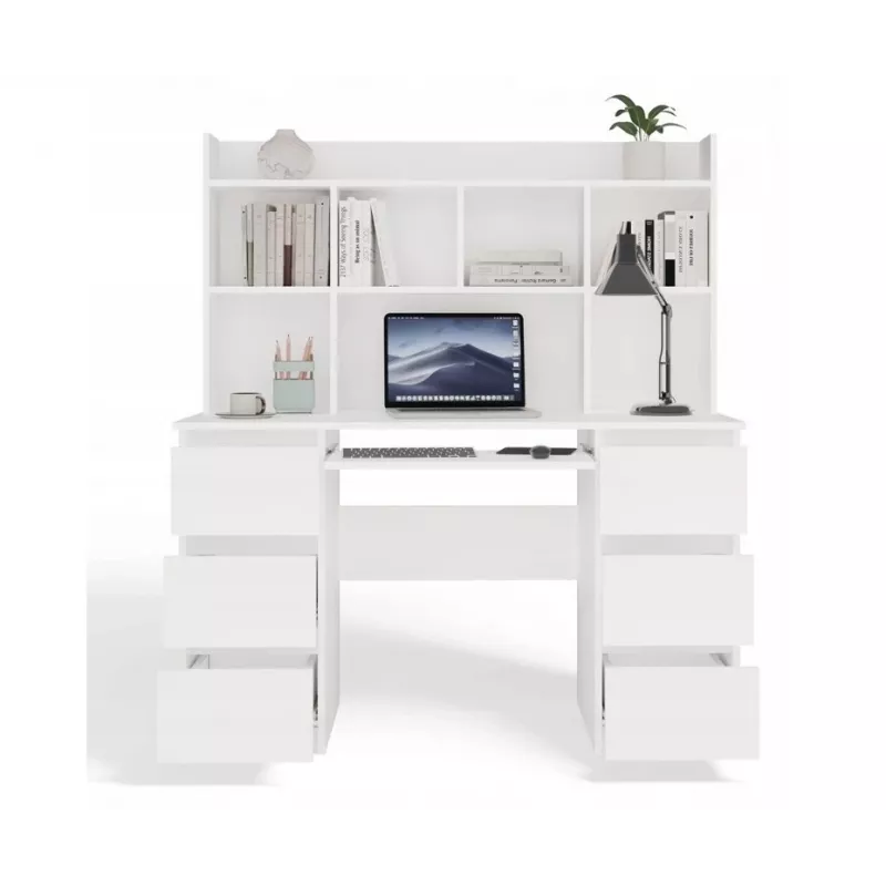 Conjunto escritorio KUBA + Extension Piece, blanco