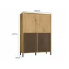 Vitrina KAMARO 4DK estrecha/GŁ roble ARTISAN