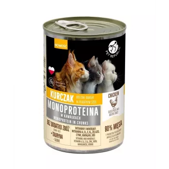 Comida húmeda para gatos PetRepublic monoproteico pollo en salsa 400 g