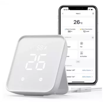 Hub de casa inteligente SwitchBot W3202100 — puerta de enlace Wi‑Fi y Bluetooth para dispositivos SwitchBot
