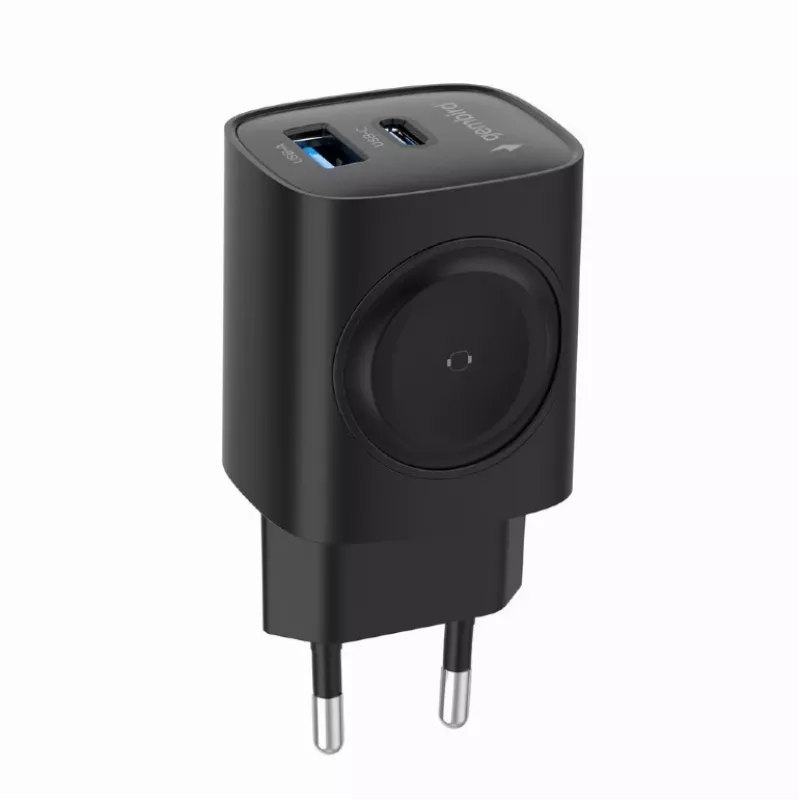 Cargador USB-A USB-C 20W PowerDelivery Quick Charge 3.0, negro