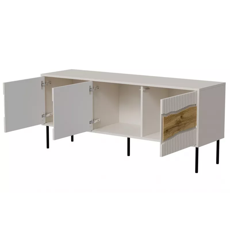 Mueble TV Cama INSERTO 3D 143.5x40x61.5 cashmere + LED