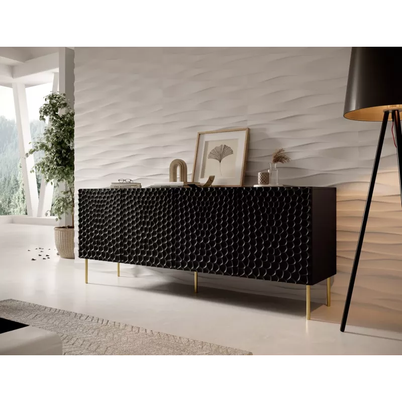 Cómoda HOLE 190x40,5x74,5 cm negro mate