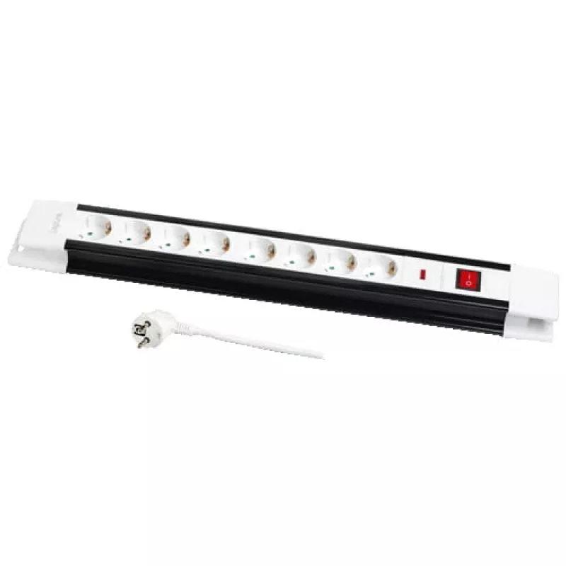 Alargador de corriente LogiLink LPS207 3 m 8 tomas de CA negro blanco