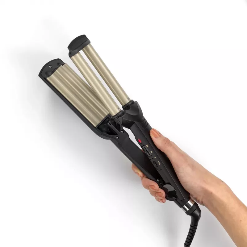 BaByliss C260E EasyWaves plancha texturizadora Warm Black, Silver 70,9 (1,8 m)