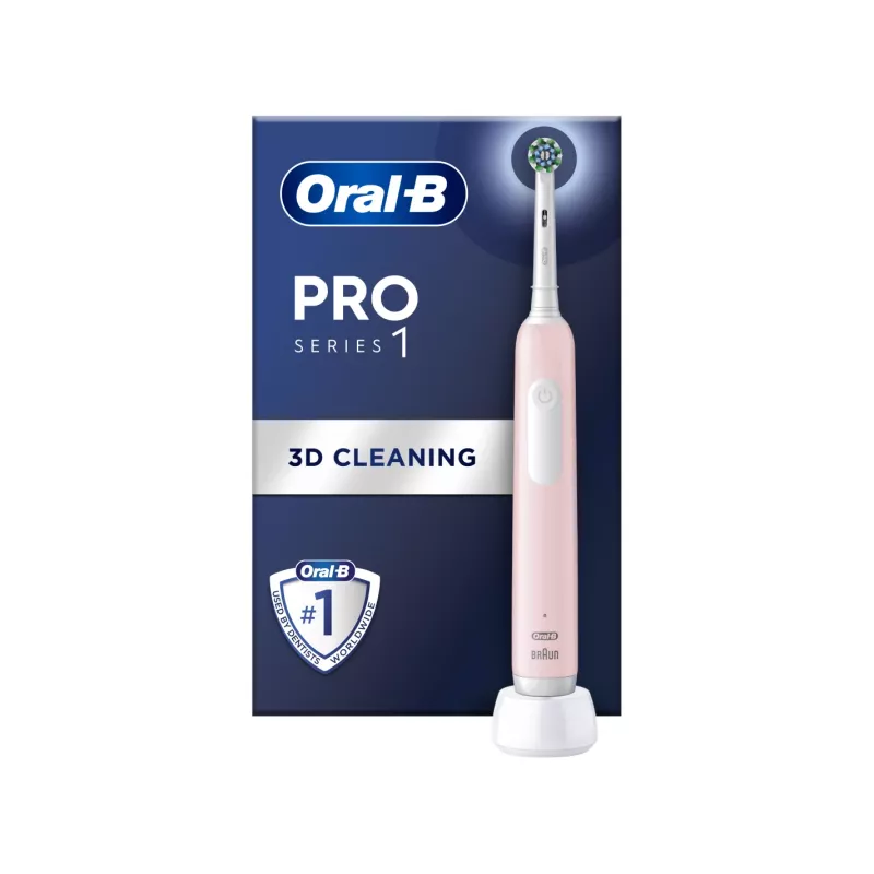 Oral-B cepillo de dientes eléctrico Pro Series 1 Cross Action para adultos, recargable, rosa, número de cabezales: 1, número de modos de cepillado: 3