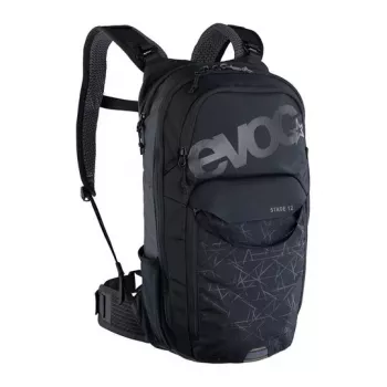 Mochila de bicicleta EVOC Stage negra nailon 12L bolsa de agua 2L
