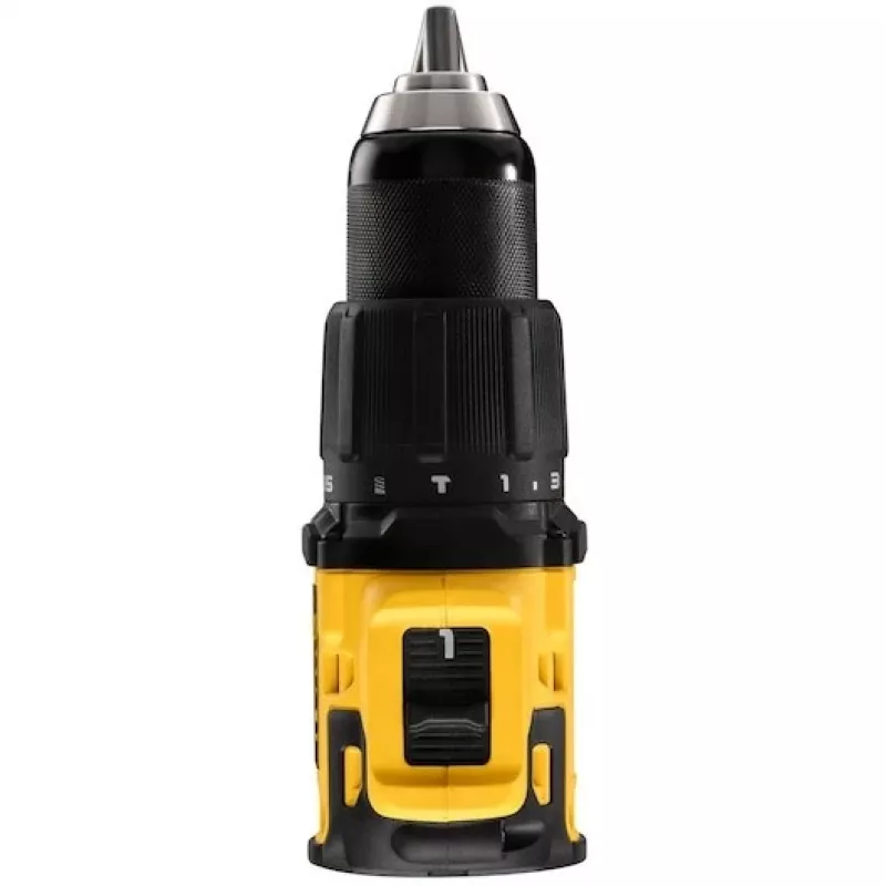 DeWALT DCD709N-XJ 18V XR taladro atornillador percutor inalámbrico sin escobillas, 1650 rpm, 65 Nm, 340 W, portabrocas sin llave 13 mm, 1,2 kg, sin batería ni cargador, negro/amarillo