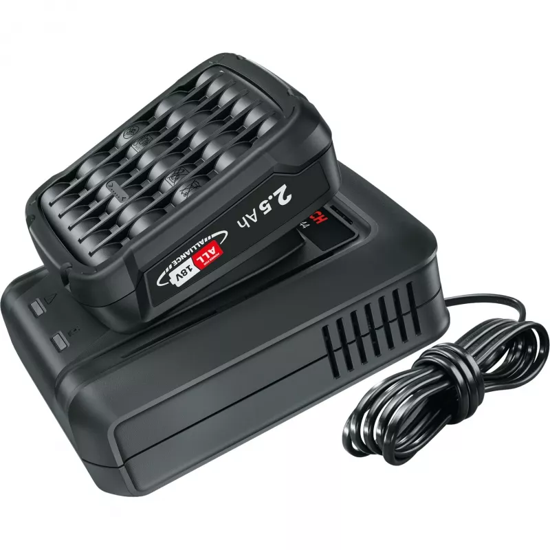Batería Starter-Set 18V 1x 2,5Ah + cargador rápido AL 18V-44 (negro, batería de litio 2,5Ah, POWER FOR ALL ALLIANCE)