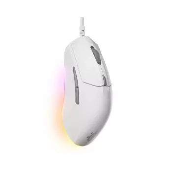 Ratón gaming STEELSERIES Rival 3 Gen 2 — óptico, 8500 DPI, con cable USB Type-A, para diestros, blanco, 77 g