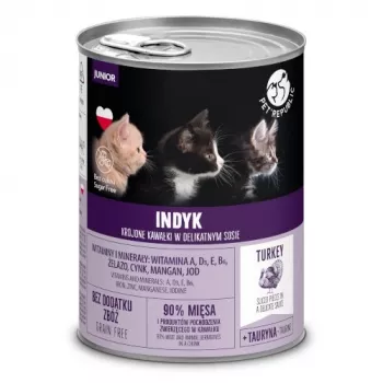 Comida húmeda para gatos PetRepublic Junior pavo 400 g – para gatitos