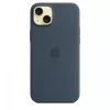 Apple Funda de silicona con MagSafe para iPhone 15 Plus - Azul tormenta