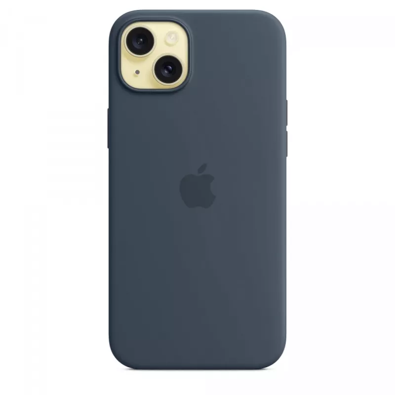 Apple Funda de silicona con MagSafe para iPhone 15 Plus - Azul tormenta