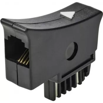 Renkforce adaptador de teléfono (analógico) [1x conector macho TST - 1x conector macho RJ11 6p4c] negro (RF-5046540)