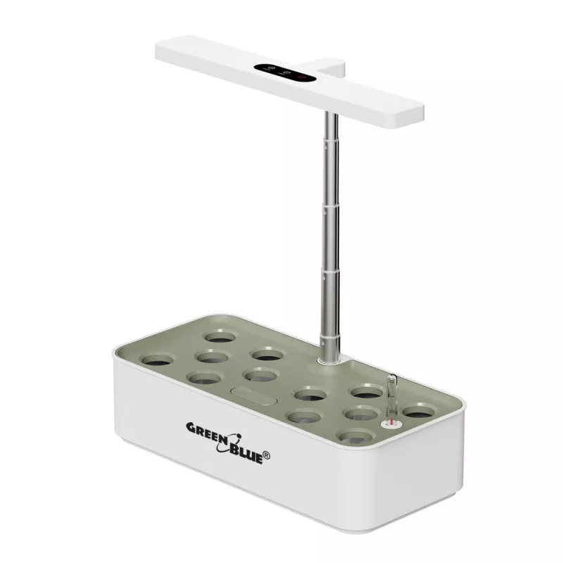 Sistema inteligente de cultivo de plantas de interior GreenBlue, maceta SMART, capacidad 4L, para 12 plantas, LEDs de espectro completo, GB133
