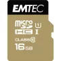 EMTEC Gold+ - Tarjeta de memoria flash (adaptador SD incluido) - 16 GB - Class 10 - microSD - oro (ECMSDM16GHC10GP)