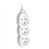 Alargador de corriente TRACER PowerCord 1,5 m 3 tomas blanco