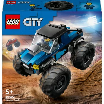Juguete de construcción LEGO City 60402 Monster Truck azul con ruedas grandes, 148 piezas, 1 minifigura, edad 5+