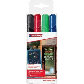 Rotulador de tiza Edding 4095 Bullet Negro Azul Verde Rojo