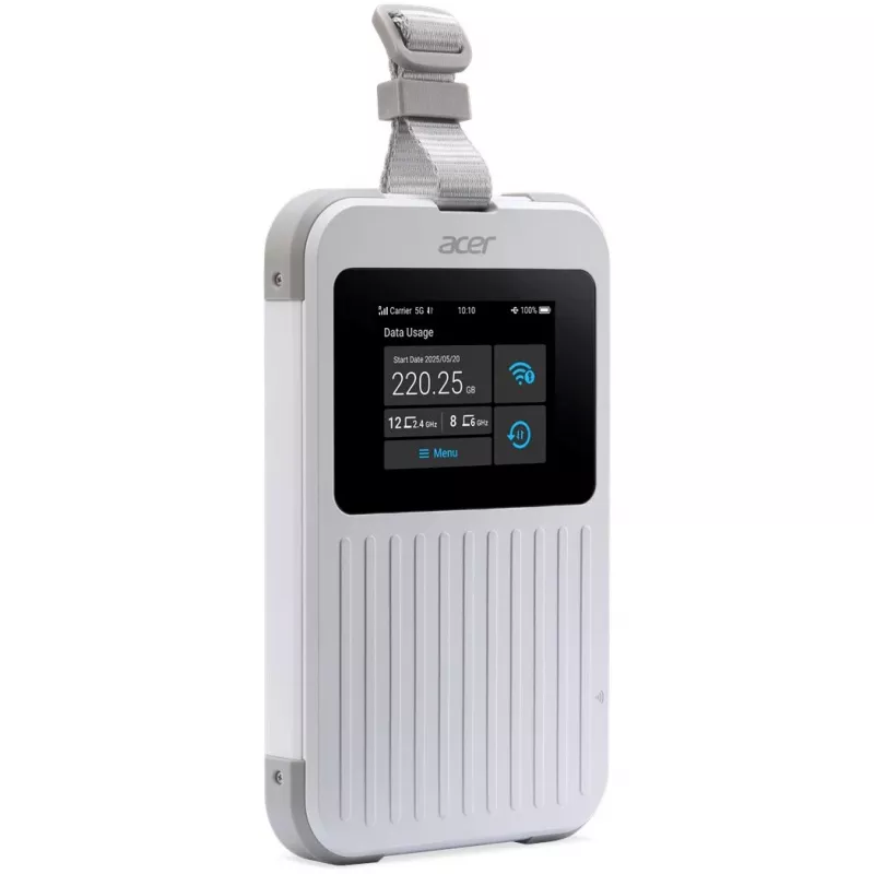 Acer Connect Enduro M6E 5G router hotspot móvil con 20GB, Wi-Fi 6E, doble banda (2,4 GHz + 5 GHz o 2,4 GHz + 6 GHz), IP68, 8000 mAh, antenas internas 2x2