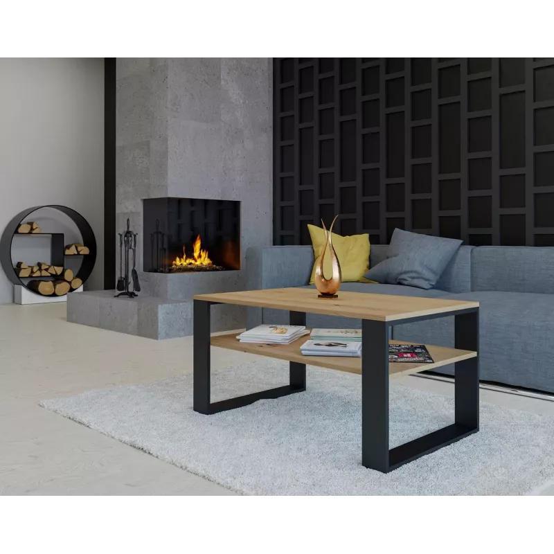Mesa de centro Topeshop MODERN 1P ART CZ mesa auxiliar / mesa esquinera de centro forma rectangular 2 patas