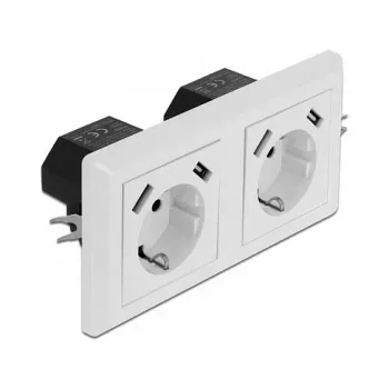 Toma de pared DeLOCK 2 tomas con 4 puertos USB 2 x 2,8 A