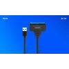 Cable de interfaz SAVIO SATA a USB 3.1 Gen 1 AK-68, conector hembra SATA a conector macho USB-A, 5 Gbit/s, 0,25 m, negro