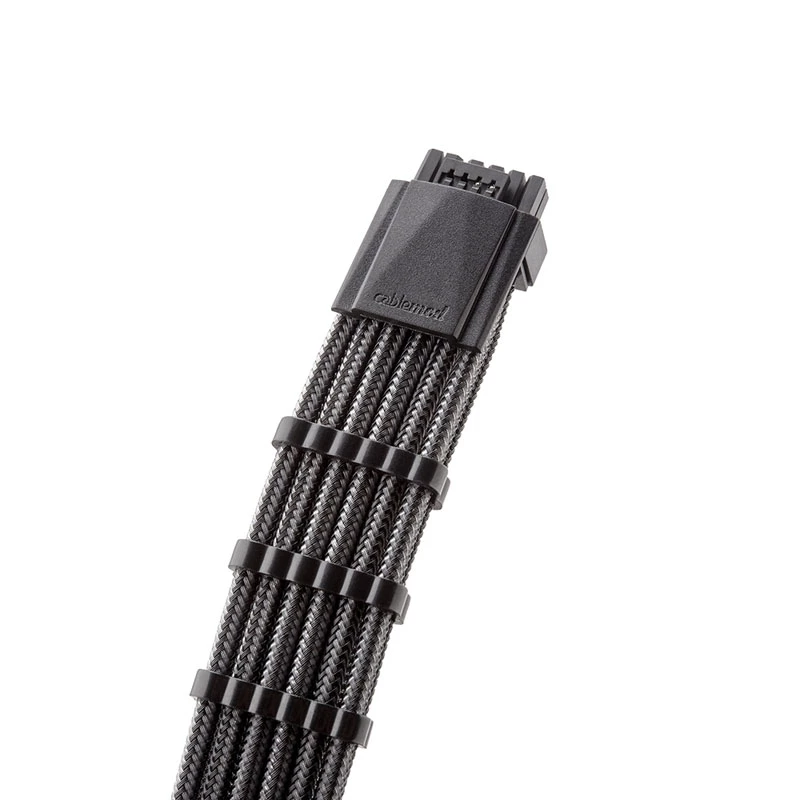 Cable CableMod C-Series Pro ModMesh Sleeved 12VHPWR PCI-e para Corsair (Carbon, 16-Pin a Triple 8-Pin, 600mm)