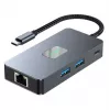 Adaptador hub TB USB-C (7 en 1) HDMI USB SD/TF RJ45 (2500 Mbit/s) PD