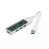 Hub USB 3.2 Gen 1 portátil ROLINE, 4 puertos, cable de conexión Type-A+C