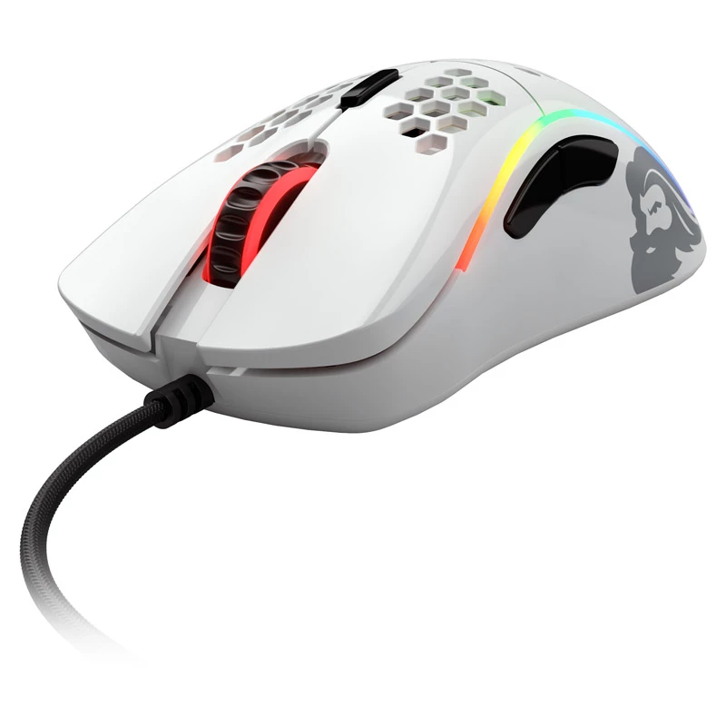Glorious Model D ratón gaming - blanco, brillante + Grip Tape - negro
