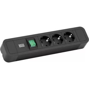 Cable alargador de corriente Bachmann Primo 2 2m 3 tomas AC negro