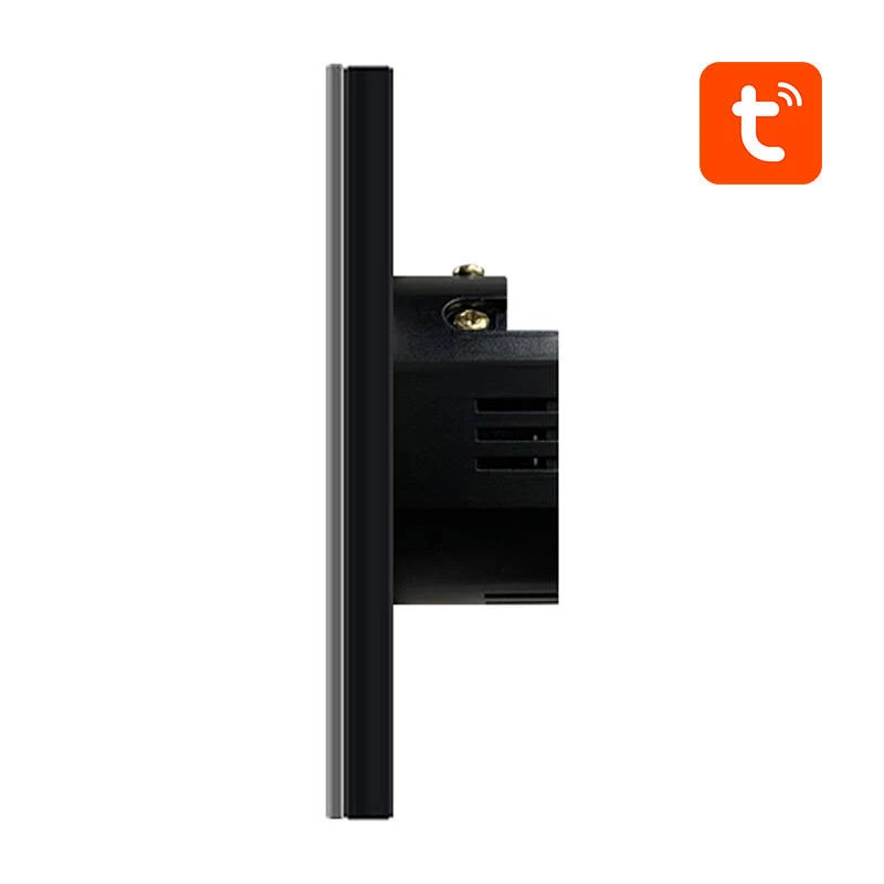 Interruptor de luz inteligente Avatto ZTS02-EU-B2 ZigBee 2 vías negro, montaje en pared, modelo EU