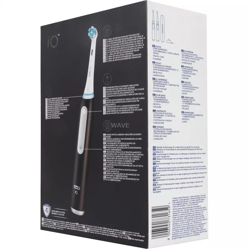 Cepillo de dientes eléctrico BRAUN Oral-B iO Series 3N — negro/azul, 2 mangos