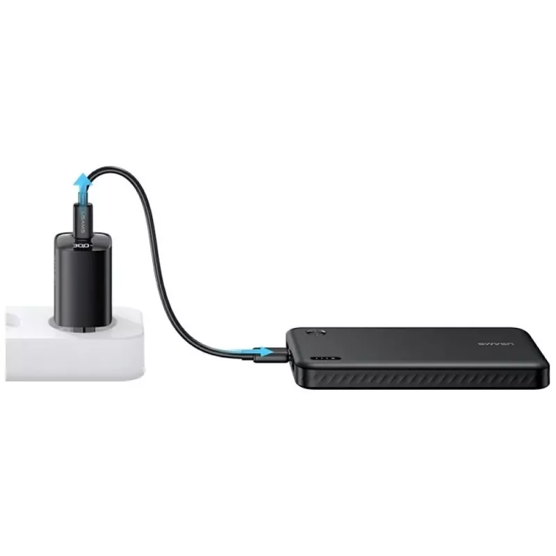 Batería externa usams PB83 10000mAh PD 2×USB-A USB-C blanca