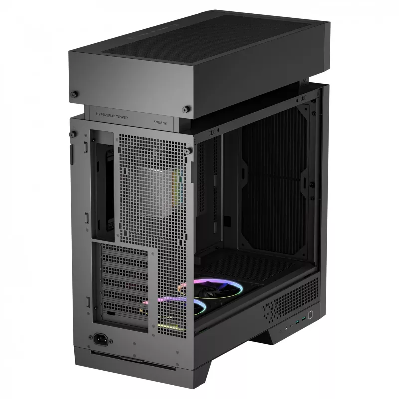 Caja de PC de sobremesa DeepCool CL6600 Negra — compatible con fuentes ATX/PS2/SFX/SFX-L, ventilador frontal de 140 mm, superior/trasero de 120/140 mm, unidades de 2,5/3,5