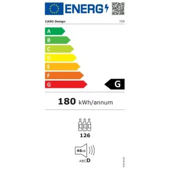Caso | Smart Wine Cooler | WineExclusive 126 | Clase de eficiencia energética G | Vinoteca | De pie | Capacidad de botellas 126 botellas | Tecnología de refrigeración tecnología de compresor | Negro