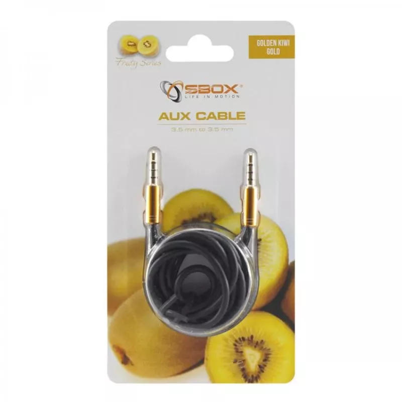 Cable AUX Sbox 3535-1.5G 3,5mm a 3,5mm Golden Kiwi Gold