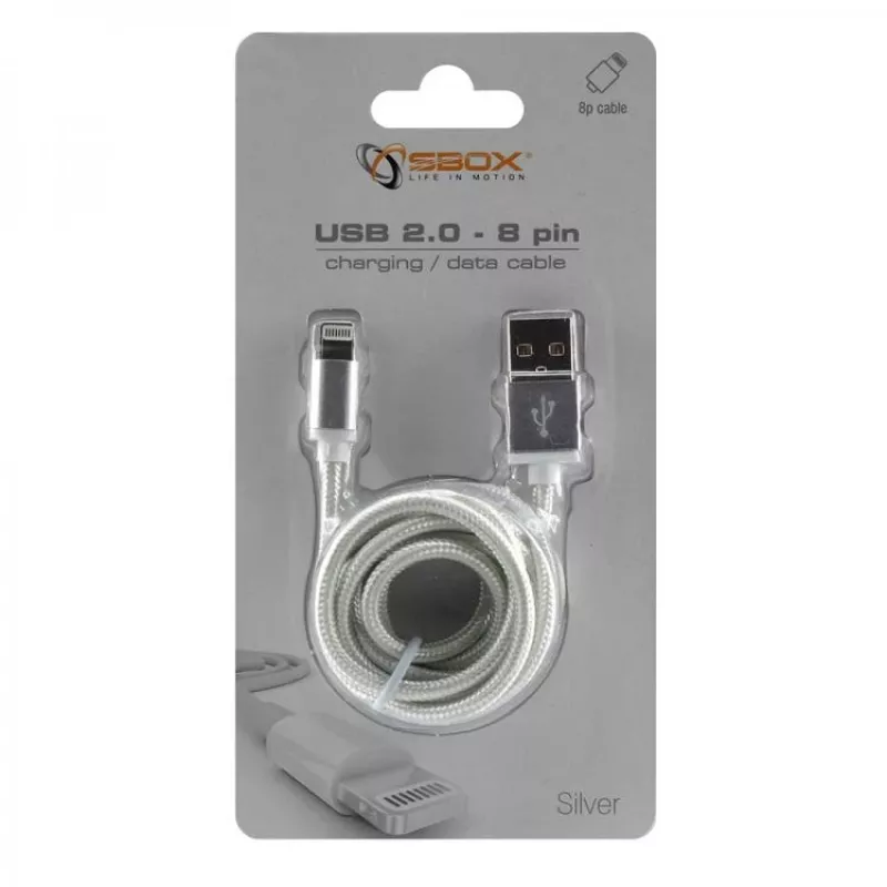 Sbox USB 2.0 8 Pin IPH7-S plateado