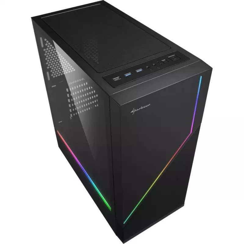 Sharkoon RGB FLOW torre Midi ATX sin fuente de alimentación USB/audio