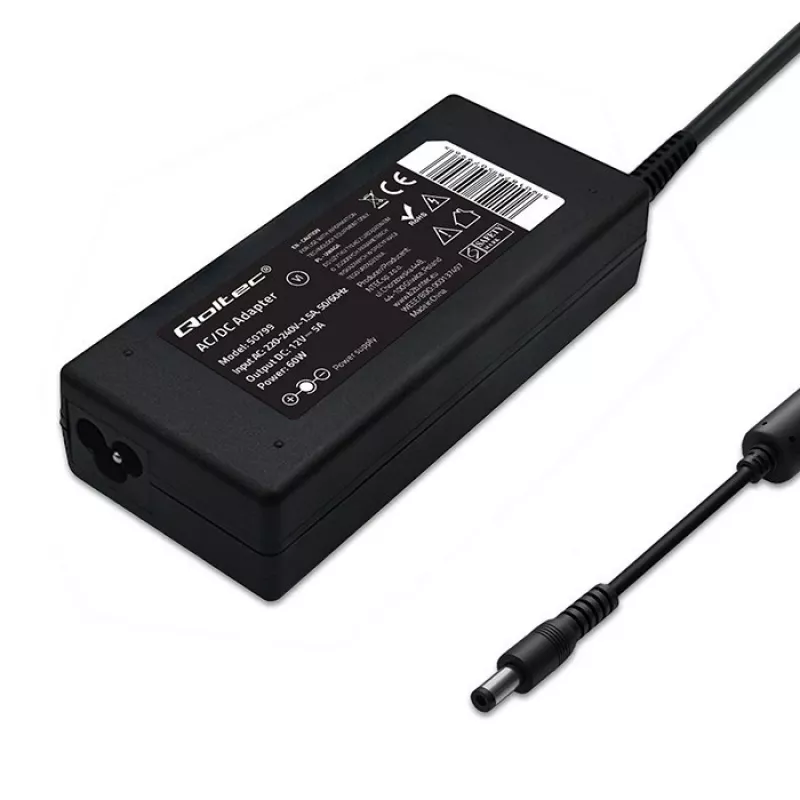 Fuente de alimentación de sobremesa QOLTEC 60W 12V 5A para dispositivos portátiles