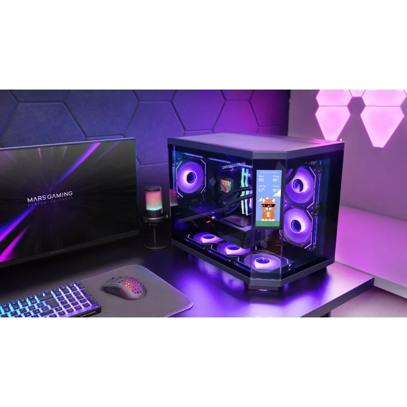 Caja de ordenador Mars Gaming MC3TCORELCDM minitorre negra